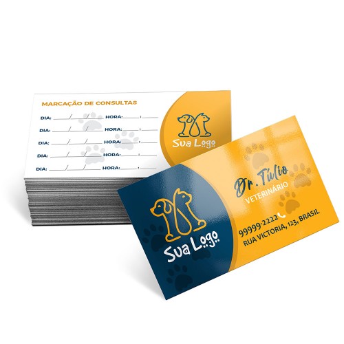 CARTÕES DE VISITA  FRENTE E VERSO COUCHÊ 250G VERNIZ UV VERNIZ UV TOTAL FRENTE - 4X4 