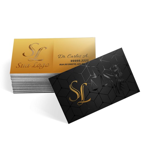 CARTÕES DE VISITA COUCHÊ 300G VERNIZ LOCALIZADO LAM FOSCA E VERNIZ LOCALIZADO FRENTE E VERSO - 4X4