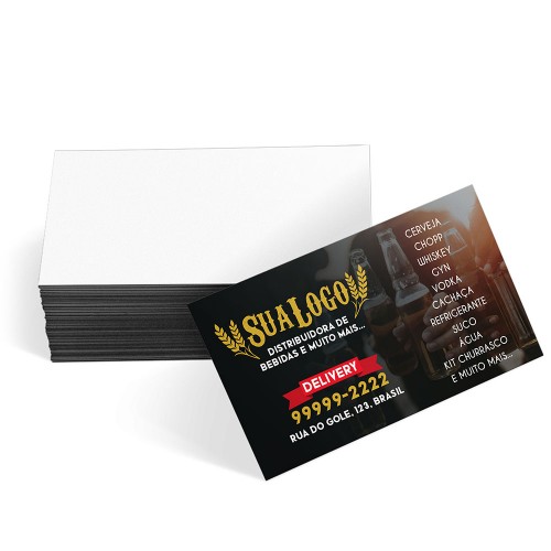 CARTÕES DE VISITA COUCHÊ 250G LAMINAÇÃO FOSCO SO FRENTE  - 4X0 